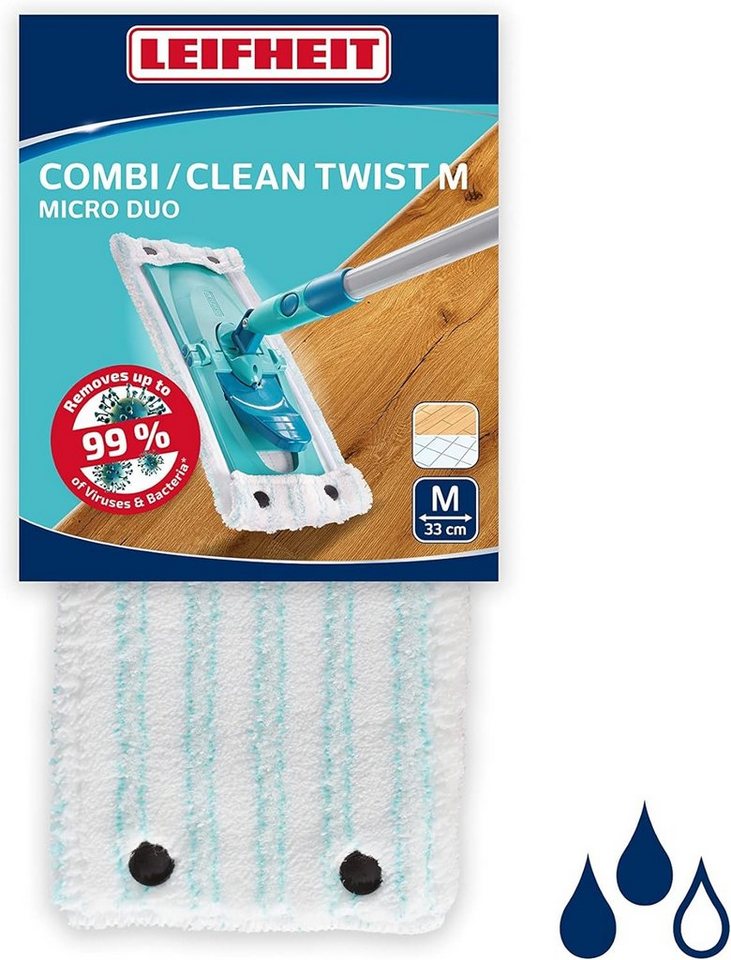 Leifheit Wischbezug Clean Twist M micro duo aus Mikrofaser Wischbezug (1-tlg) von Leifheit
