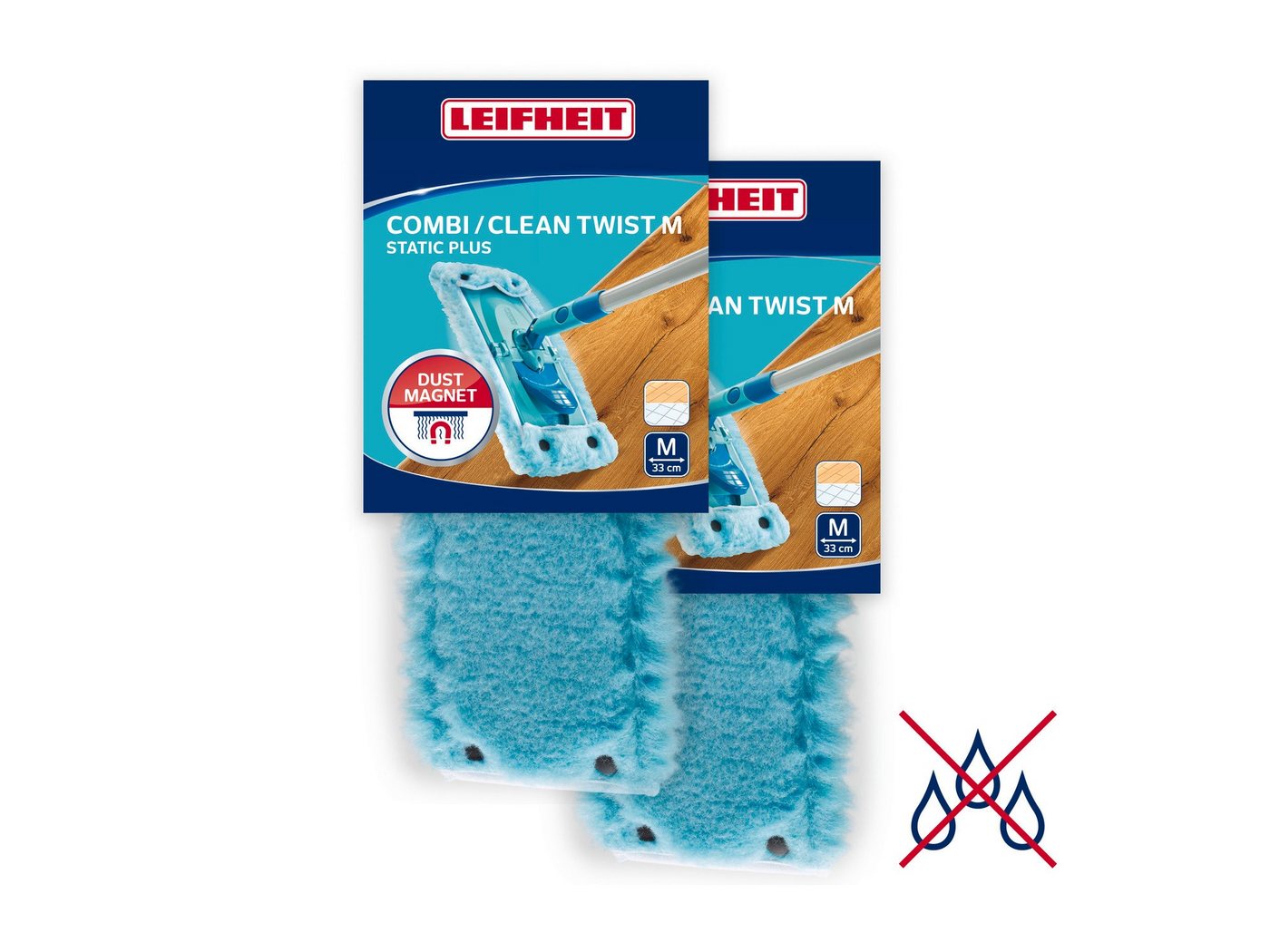 Leifheit Wischbezug CLEAN TWIST M / Combi M static plus 2er Set Wischbezug von Leifheit