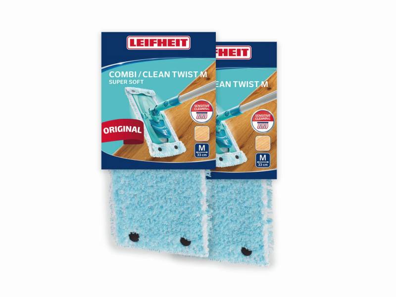Leifheit Wischbezug CLEAN TWIST M / Combi M super soft 2er Wischbezug (Kunstfaser, 14.0x42.0 cm, 2-tlg., Waschbar bei 60°C, Wischbreite 33cm, für Parkett/Laminat/Kork) Leifheit Wischbezug CLEAN TWIST M / Combi M super soft 2er Wischbezug (Kunstfaser, 14.0x42.0 cm, 2-tlg., Waschbar bei 60°C, Wischbreite 33cm, für Parkett/Laminat/Kork) von Leifheit
