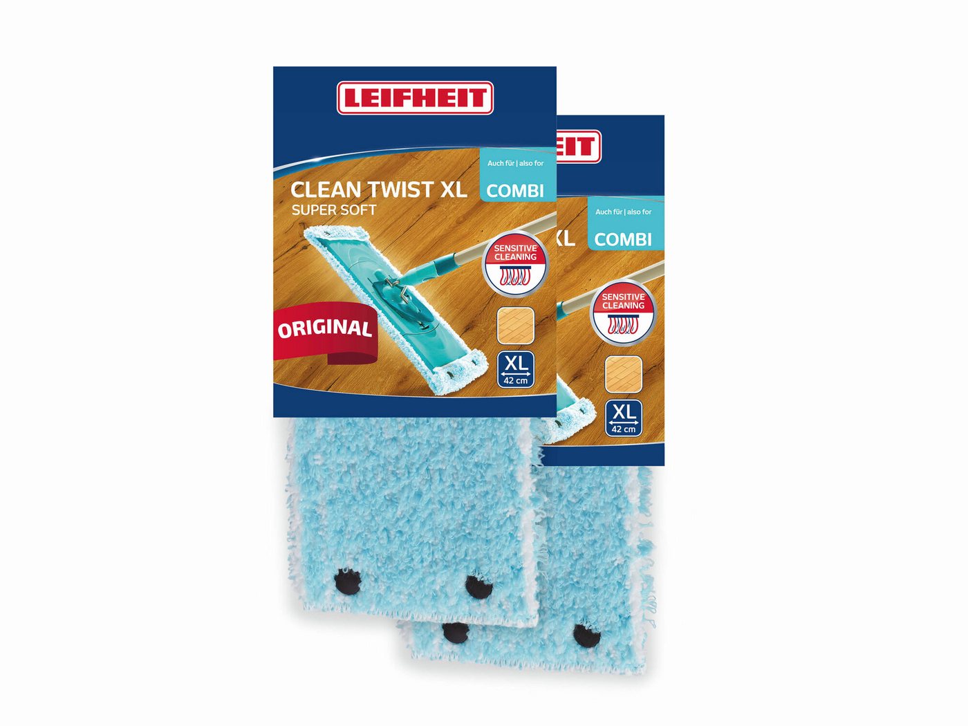 Leifheit Wischbezug CLEAN TWIST XL / Combi XL super soft 2er Wischbezug (Kunstfaser, 14.0x49.5 cm, 2-tlg., Waschbar bei 60°C, Wischbreite 42cm, für Parkett/Laminat/Kork) Leifheit Wischbezug CLEAN TWIST XL / Combi XL super soft 2er Wischbezug (Kunstfaser, 14.0x49.5 cm, 2-tlg., Waschbar bei 60°C, Wischbreite 42cm, für Parkett/Laminat/Kork) von Leifheit