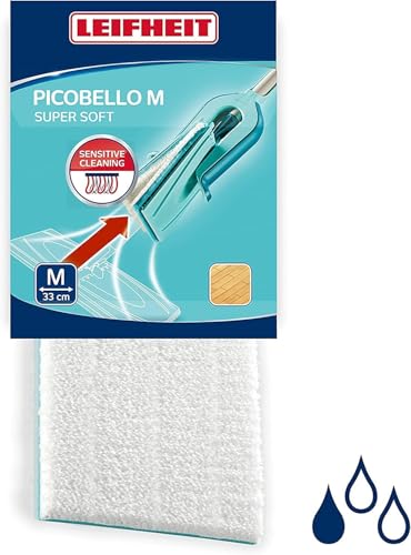 Leifheit Original Wischpad Picobello M super Soft für hochempfindliche Böden, Leifheit Wischbezug mit spezieller Faserzusammensetzung, 33 cm breiter Wischbezug von Leifheit