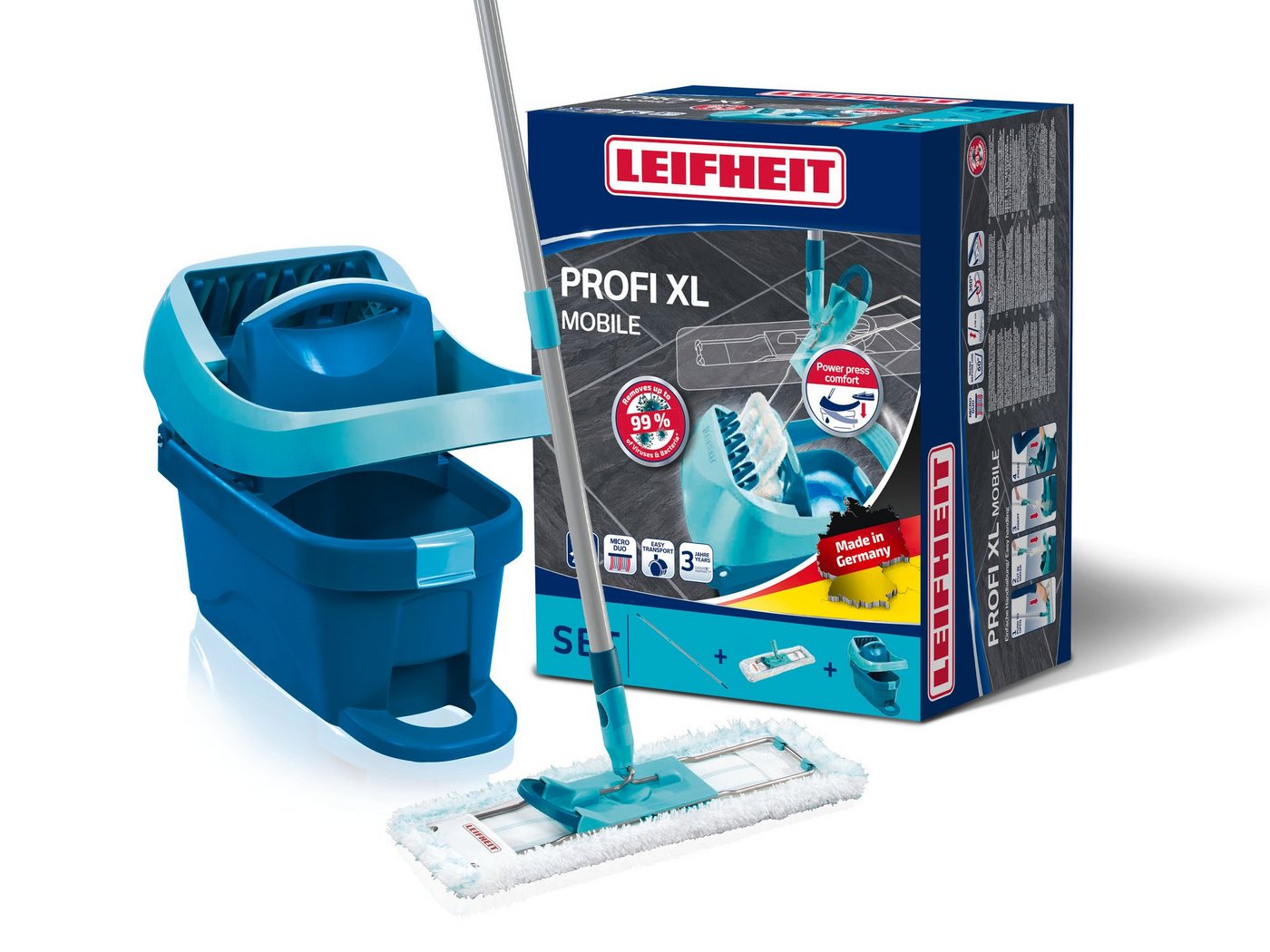 Leifheit Wischtuchpresse Set Wischtuchpresse Profi XL mit Rollen und Bodenwischer von Leifheit