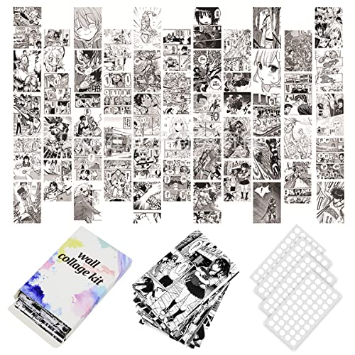 Leikedun Anime Poster, 50 Stück Anime Panel, Anime Deko für Zimmer, Wall Collage Kit Ästhetische Bilder, Wandkunstdrucke für Anime Lovers, für Raumdekoration, Kleine Poster für Zimmer von Leikedun