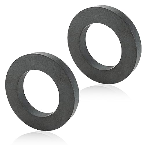 2 Stück Ringmagnet: Ø 70 mm x 32mm x 15 mm Ferrit Ringmagnet mit Loch, Magnetring strapazierfähig Ringmagnete Magnet Scheibe mit Loch Ring für Industrie, DIY, Basteln, Wissenschaftsprojekte von Leikurvo