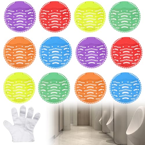 20 Teile Urinalsieb: 6 Farben Urinalsieb mit Duft 30 Tage Frischewirkung Urinal Steine Pissoir Premium Urinalsieb Universal Urinal Einsat mit Spritzschutz Lufterfrischer Einmalhandschuhe von Leikurvo