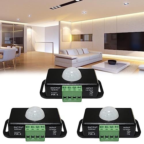 3 Stück LED Bewegungsmelder: DC 12V 24V Schwarz Bewegungssensor, mini Koerper Infrarot Bewegung PIR Sensor, Schalter Automatik drahtloser IR Bewegungsm für LED Streifen Leuchtmittel 3 Stück LED Bewegungsmelder: DC 12V 24V Schwarz Bewegungssensor, mini Koerper Infrarot Bewegung PIR Sensor, Schalter Automatik drahtloser IR Bewegungsm für LED Streifen Leuchtmittel von Leikurvo