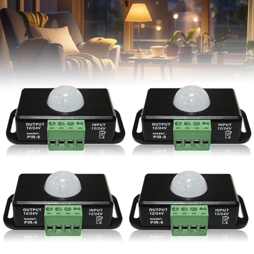 4 Stück LED Bewegungsmelder, DC 12V 24V Schwarz Bewegungssensor, mini Koerper Infrarot Bewegung PIR Sensor, Schalter Automatik drahtloser IR Bewegungsm für LED Streifen Leuchtmittel 4 Stück LED Bewegungsmelder, DC 12V 24V Schwarz Bewegungssensor, mini Koerper Infrarot Bewegung PIR Sensor, Schalter Automatik drahtloser IR Bewegungsm für LED Streifen Leuchtmittel von Leikurvo