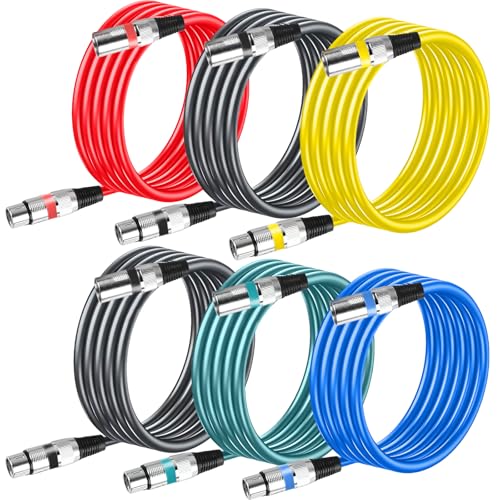 6 Stück 1.5M XLR Kabel Premium Symmetrisches XLR Mikrofonkabel, DMX-Mikrofon-Signalkabel-Verbindungskabel 3-poligen Adapter XLR Stecker auf Buchse Kabel für Studioaufnahmen und Live-Produktion 6 Stück 1.5M XLR Kabel Premium Symmetrisches XLR Mikrofonkabel, DMX-Mikrofon-Signalkabel-Verbindungskabel 3-poligen Adapter XLR Stecker auf Buchse Kabel für Studioaufnahmen und Live-Produktion von Leikurvo