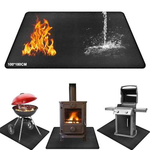 Grillmatte Bodenschutz Feuerfeste Unterlage, 100x180 cm Hitzeschutzmatte BBQ Bodenschutzmatte Feuerschutzmatte Grillunterlage Grillteppich Grillmatte für Gasgrill Outdoor Grill Matte Kaminmatte Grillmatte Bodenschutz Feuerfeste Unterlage, 100x180 cm Hitzeschutzmatte BBQ Bodenschutzmatte Feuerschutzmatte Grillunterlage Grillteppich Grillmatte für Gasgrill Outdoor Grill Matte Kaminmatte von Leikurvo