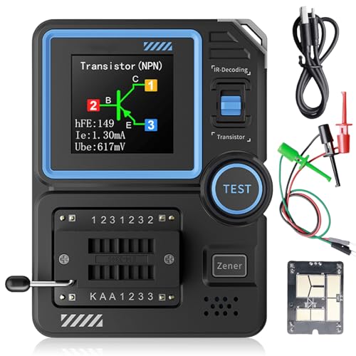 LCR-P1 Transistor-Tester, Transistormessgerät mit Farbdisplay, Diodenkondensator Widerstandsmessgerät LCR ESR-Messgerät LCR-Widerstands-Zähler Multifunktionstester NPN PNP MOSFET IR LCR-P1 Transistor-Tester, Transistormessgerät mit Farbdisplay, Diodenkondensator Widerstandsmessgerät LCR ESR-Messgerät LCR-Widerstands-Zähler Multifunktionstester NPN PNP MOSFET IR von Leikurvo