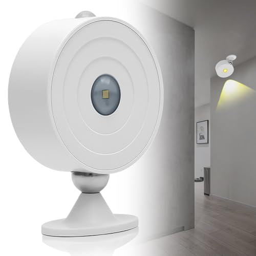 LED Wandleuchte Innen mit Bewegungsmelder, Wandlampe USB-Aufladung 360° Drehbare, Magnetische Kabellose Wandleuchten Ohne Stromanschluss Nachttischlampe für Wohnzimmer Schlafzimmer Flur Treppen von Leikurvo