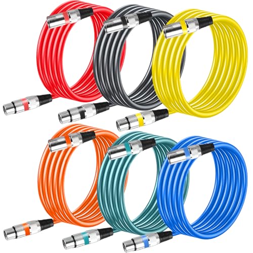Leikurvo 6 Stück 2M XLR Kabel Premium Symmetrisches XLR Mikrofonkabel: DMX-Mikrofon-Signalkabel-Verbindungskabel 3-poligen Adapter XLR Stecker auf Buchse Kabel für Studioaufnahmen und Live-Produktion Leikurvo 6 Stück 2M XLR Kabel Premium Symmetrisches XLR Mikrofonkabel: DMX-Mikrofon-Signalkabel-Verbindungskabel 3-poligen Adapter XLR Stecker auf Buchse Kabel für Studioaufnahmen und Live-Produktion von Leikurvo