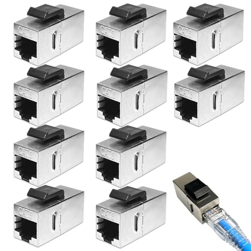 Leikurvo RJ45 Kupplung CAT6a Keystone Modul 10 Stück, 10 Gbit/s Koppler Modul Netzwerkkupplung Verbinder Geschirmt Keystone Jack, RJ45 Buchse Netzwerk für Verlängerung Ethernet Kabel Netzwerkkabel Leikurvo RJ45 Kupplung CAT6a Keystone Modul 10 Stück, 10 Gbit/s Koppler Modul Netzwerkkupplung Verbinder Geschirmt Keystone Jack, RJ45 Buchse Netzwerk für Verlängerung Ethernet Kabel Netzwerkkabel von Leikurvo