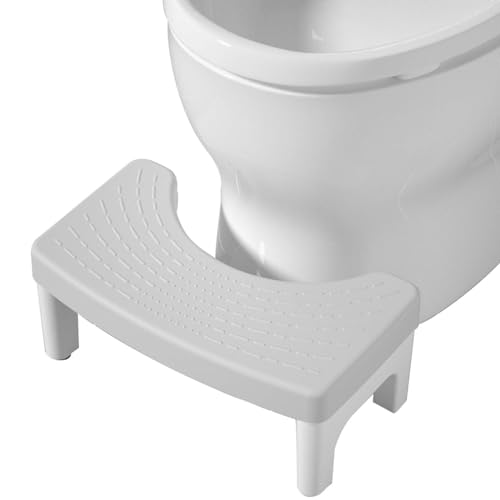 Leikurvo Toilettenhocker Erwachsene, Kackhocker Klohocker Hocker Toilette, Medizinische Toilettenhilfe Tritthocker, WC Hocker für Erwachsene, Hilfe für einen gesunden Darm (Grau) von Leikurvo