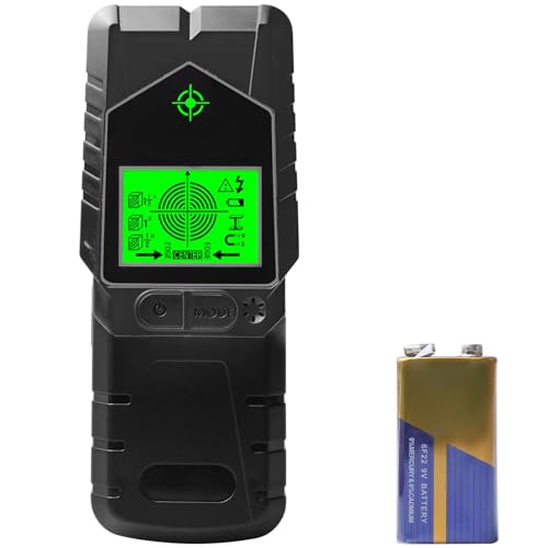 Leitungssucher Ortungsgerät, 6-in-1 Wandscanner Detektor Leitungssuchgerät Multifunktionaler Stud Finder mit LCD Anzeige und Alarm Metalldetektor zum Auffinden Stromleitungen Holzbalken Schwarz von Leikurvo