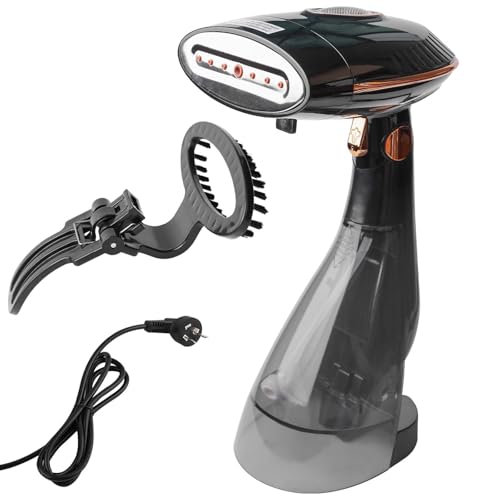 Steamer Dampfglätter, 1500W Bügeleisen Steamer mit 288ml Abnehmbarer Wassertank, Dampfbügeleisen 30s Schnellaufheizung Faltenentferner Handheld Faltbar für Büro Zuhause Reisen (Schwarz) von Leikurvo