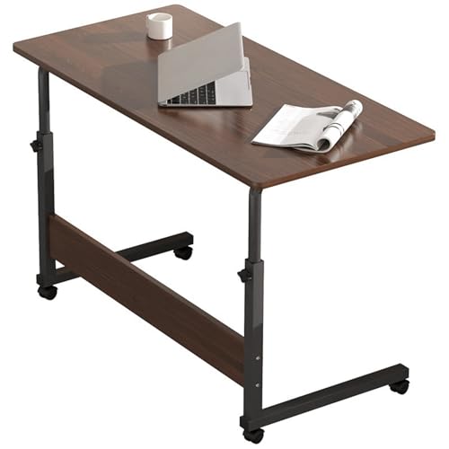 Höhenverstellbarer Schreibtisch Mobiler Mit Rollen, Schreibtisch Höhenverstellbar Kleiner Tisch Computertisch Stehpult, Für Notebook Mit Ablage Für Beamer, Große Laptops, Mäuse Etc A von Leilaohu