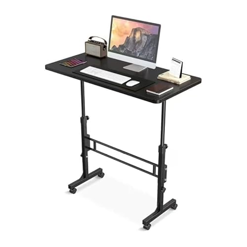 Leilaohu Höhenverstellbarer Schreibtisch Mit Rollen, Steh-Sitz-Tisch Für Homeoffice,Mobiler Computertisch,Weißer Stehschreibtisch,Kompatibel Mit Laufband Walking Pad, 80Cm X 40Cm Höhe 70-110Cm c von Leilaohu