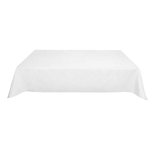 Tischdecke Leinenoptik Leinen Lotuseffekt Wasserabweisend Lotus Eckig 160x160 cm Weiss von Leinen-Optik-Kollektion