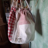 Upcyling, Zero Waste, Patchwork Utensilio, Leinen-Beutel, Leinenbrotbeutel von LeinenfrauMaKe