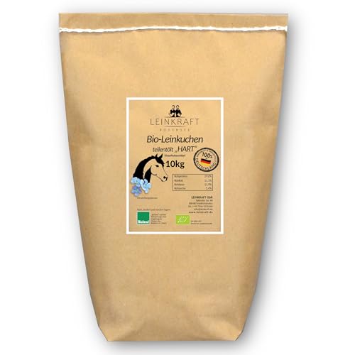 Bio Leinkuchen Fest 10kg Pferde Leckerli Pellets Sticks von Leinkraft | 100% Deutscher Bio-Leinsaat - schonend kaltgepresst von Leinkraft Bodensee