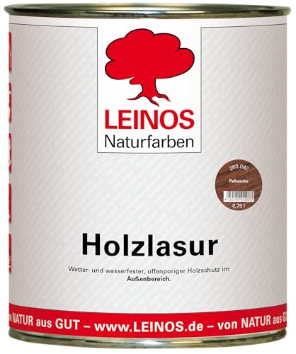 Wetterfeste Holzlasur für Außen 082 Palisander 0,75 Liter – offenporiger Holzschutz mit Filmschutz gegen Pilzbefall – für Fenster, Türen, Zäune & Pergolen – wasserabweisend, lasierend Wetterfeste Holzlasur für Außen 082 Palisander 0,75 Liter – offenporiger Holzschutz mit Filmschutz gegen Pilzbefall – für Fenster, Türen, Zäune & Pergolen – wasserabweisend, lasierend von Leinos Naturfarben