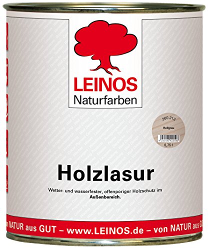 Leinos 260 Holzlasur für Außen 212 Hellgrau 0,75 l von Leinos