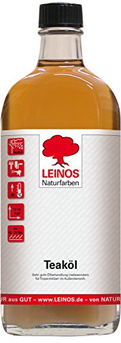 LEINOS 223 Teaköl für Außen 0,25l | Speziell für alle unbehandelten oder geölten Hölzer | Zäune, Pergolen, Kinderspielgeräte, Holzterrassen von Leinos Naturfarben