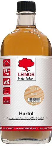 LEINOS Holzöl 250 ml | Hartöl Farblos für Tische Möbel Arbeitsplatten | Teak Eiche Möbelöl für effektive Versiegelung und langanhaltenden Schutz im Innenbereich von Leinos Naturfarben