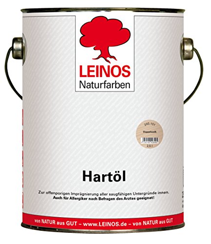 LEINOS Holzöl 2,5 l | Hartöl Doppelweiß für Tische Möbel Arbeitsplatten | Teak Eiche Möbelöl für effektive Versiegelung und langanhaltenden Schutz im Innenbereich von Leinos Naturfarben