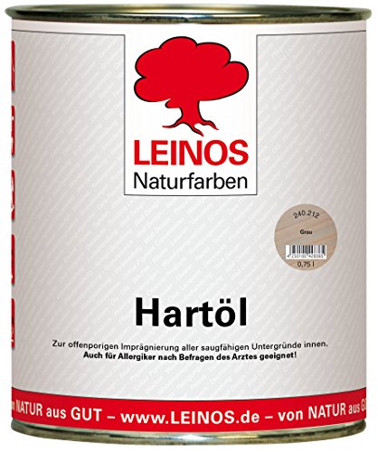 LEINOS Holzöl 750 ml | Hartöl Grau für Tische Möbel Arbeitsplatten | Teak Eiche Möbelöl für effektive Versiegelung und langanhaltenden Schutz im Innenbereich von Leinos Naturfarben