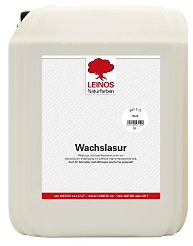 Leinos 600 Wachslasur für Innen 202 Weiß 10 l von Leinos