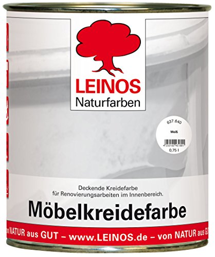 Leinos 637 Möbelkreidefarbe für Innen 640 Weiß 0,75 l von Leinos Naturfarben