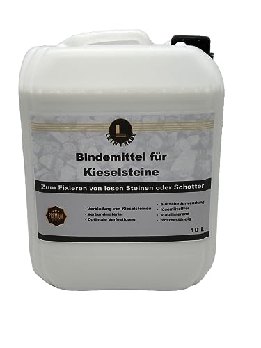 Leintrade Kiesbinder/Kiesverfestiger (10L) Bindemittel zum Verbinden von Kieselsteinen oder Schotter Aller Art in einem 10L Kanister. von Leintrade