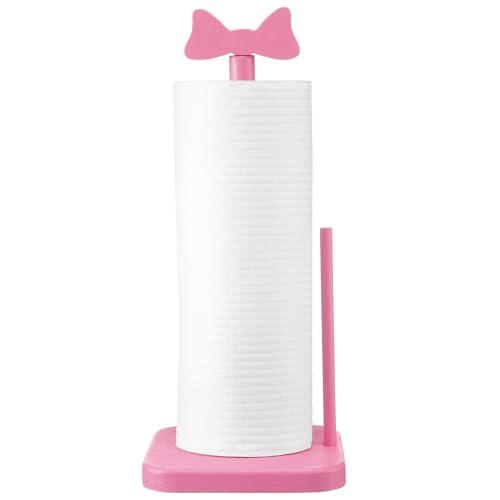 Leinuosen Papierhandtuchhalter mit pinker Schleife, kokettisch, niedliche Schleife, Holz-Papierhandtuchhalter, rosa, Badezimmer-Arbeitsplattenzubehör, Küchenrollenständer, Organizer, freistehend Leinuosen Papierhandtuchhalter mit pinker Schleife, kokettisch, niedliche Schleife, Holz-Papierhandtuchhalter, rosa, Badezimmer-Arbeitsplattenzubehör, Küchenrollenständer, Organizer, freistehend von Leinuosen