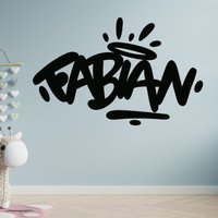 Wandtattoo Graffiti Mit Namen, Wandsticker Personalisiert, Wandaufkleber Babyzimmer, Kinderzimmer, Namensaufkleber, Geschenk Für Kinder von LeinwandLabor