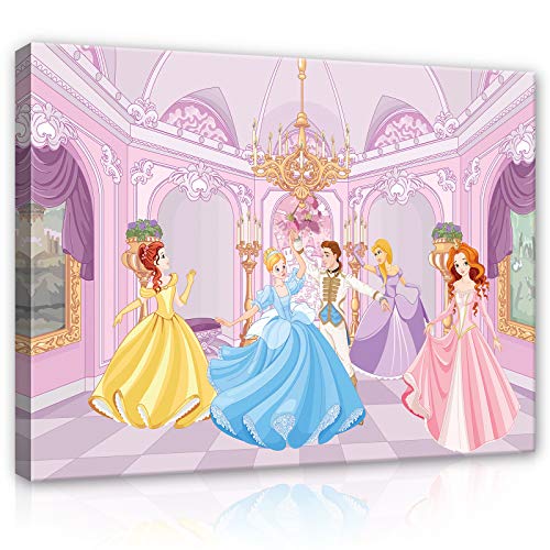 Forwall Leinwandbild Canvas Prinzessin Kinderzimmer Ball - Mädchen Rosa Wandbilder für Kinder Bild Kunstdruck Kinderbild Wanddekoration 13237O1 100cm x 75cm von Leinwandbild Consalnet