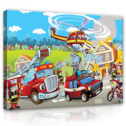 Forwall Leinwandbild Feuerwehr Kinderzimmer Junge 100x75 cm - Canvas Helikopter Wandbilder für Kinder Bild Kunstdruck Kinderbild Wanddekoration Forwall Leinwandbild Feuerwehr Kinderzimmer Junge 100x75 cm - Canvas Helikopter Wandbilder für Kinder Bild Kunstdruck Kinderbild Wanddekoration von Leinwandbild Consalnet