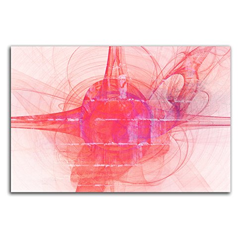 Red dreams - Abstrakt358_100x70cm Bild auf Leinwand weiß rot pink Abstraktes Motiv einteiliges Dekobild Kunstdruck auf Keilrahmen von Leinwandbilder 100x70cm