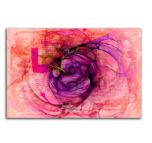 The pink L - Abstrakt343_100x70cm Bild auf Leinwand Leidenschaft in pink Abstraktes Motiv einteiliges Dekobild Kunstdruck auf Keilrahmen von Leinwandbilder 100x70cm