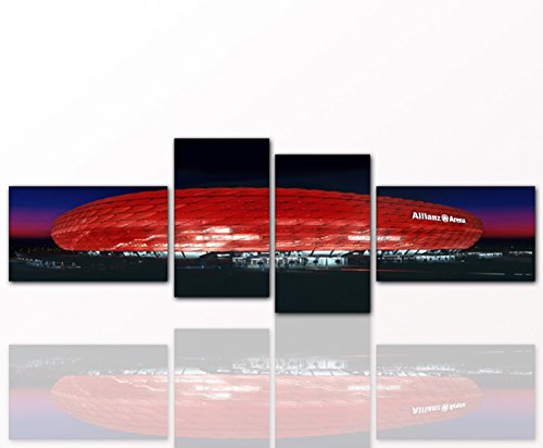 Leinwandbild Bayern Arena 4-teilig. Wandbild auf Keilrahmen. Geschenkidee Modern. Qualität aus Deutschland. von Leinwandbilder 3teilig 130x90cm