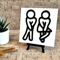 3D Text Mini Schild, Wc Bad Deko, Toilettenschild, Gäste Baddeko, Klosprüche, Sprüche, Badezimmer Deko 3D Text Mini Schild, Wc Bad Deko, Toilettenschild, Gäste Baddeko, Klosprüche, Sprüche, Badezimmer Deko von Leinwandfabrik