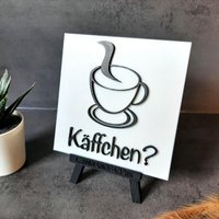 3D Text Mini Schild Mit Lustigen Spruch Wohnzimmer Küche Flur Eingang Wanddeko Tischdeko Kaffee Trinken Freunde Familie Süss Niedlich von Leinwandfabrik