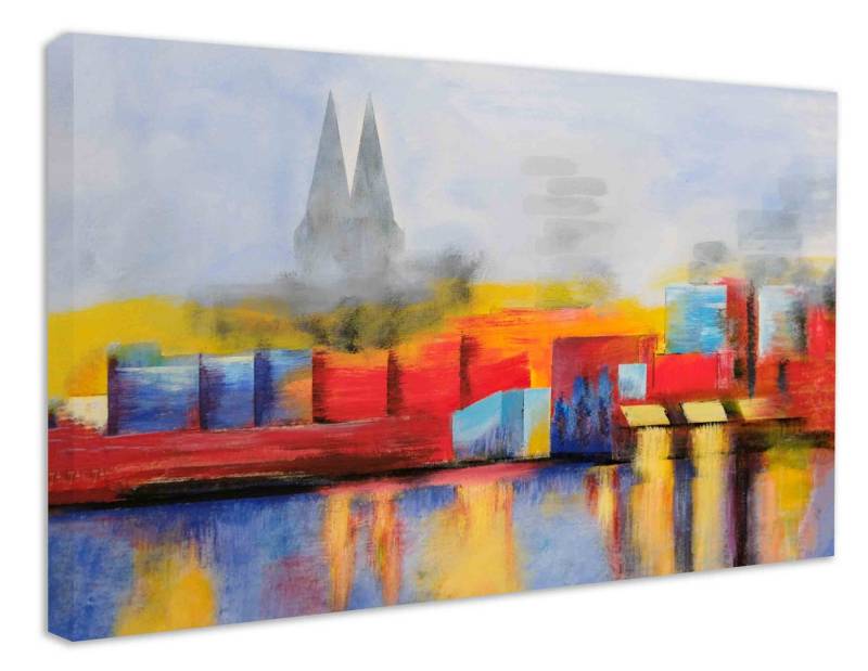 Leinwando Gemälde Leinwandbilder / Skyline Kölner Stadt Dom / Wandbilder Wanddekoration von Leinwando