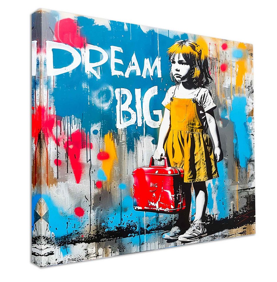 Leinwando Leinwandbild Gemälde Banksy Dream Big Girl - Pop Art bilder / Kunstdruck von Leinwando
