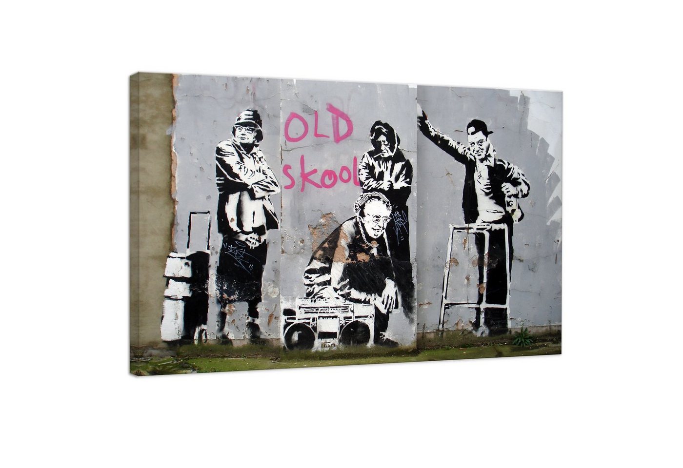 Leinwando Ölgemälde Banksy Pop Art Bilder / Leinwandbild Old Skool / Street Art Graffiti fertig zum aufhängen von Leinwando