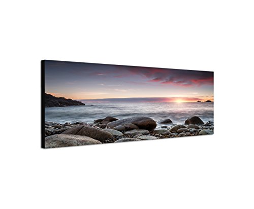 Wandbild auf Leinwand als Panorama in 150x50cm Cornwall Meer Steine Sonnenuntergang Wandbild auf Leinwand als Panorama in 150x50cm Cornwall Meer Steine Sonnenuntergang von Leinwandparadies