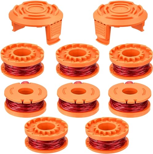 Leiptes 8pcs Rasentrimmer Faden für Rasentrimmer Trimmer Fadenspule Für Rasentrimmer (orange) von Leiptes