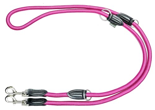 Leisegrün Hundeleine Derby | 2m Länge, Robustes Nylon, Flexibel verstellbar für mittelgroße bis große Hunde | Pink von Leisegrün