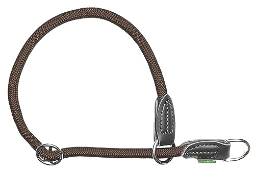 Leisegrün Retrieverhalsband verstellbar | Halsband für Hunde aus Nylon mit Zug-Stopp | Modell Derby | Braun | Größe: M von Leisegrün